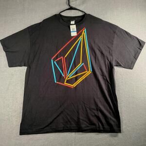 Volcom Black Tee with Geometric Design